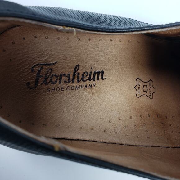 Florsheim Postino Cap Mens Size 11 D Black Leather Oxford Dress Shoes 15149-001
